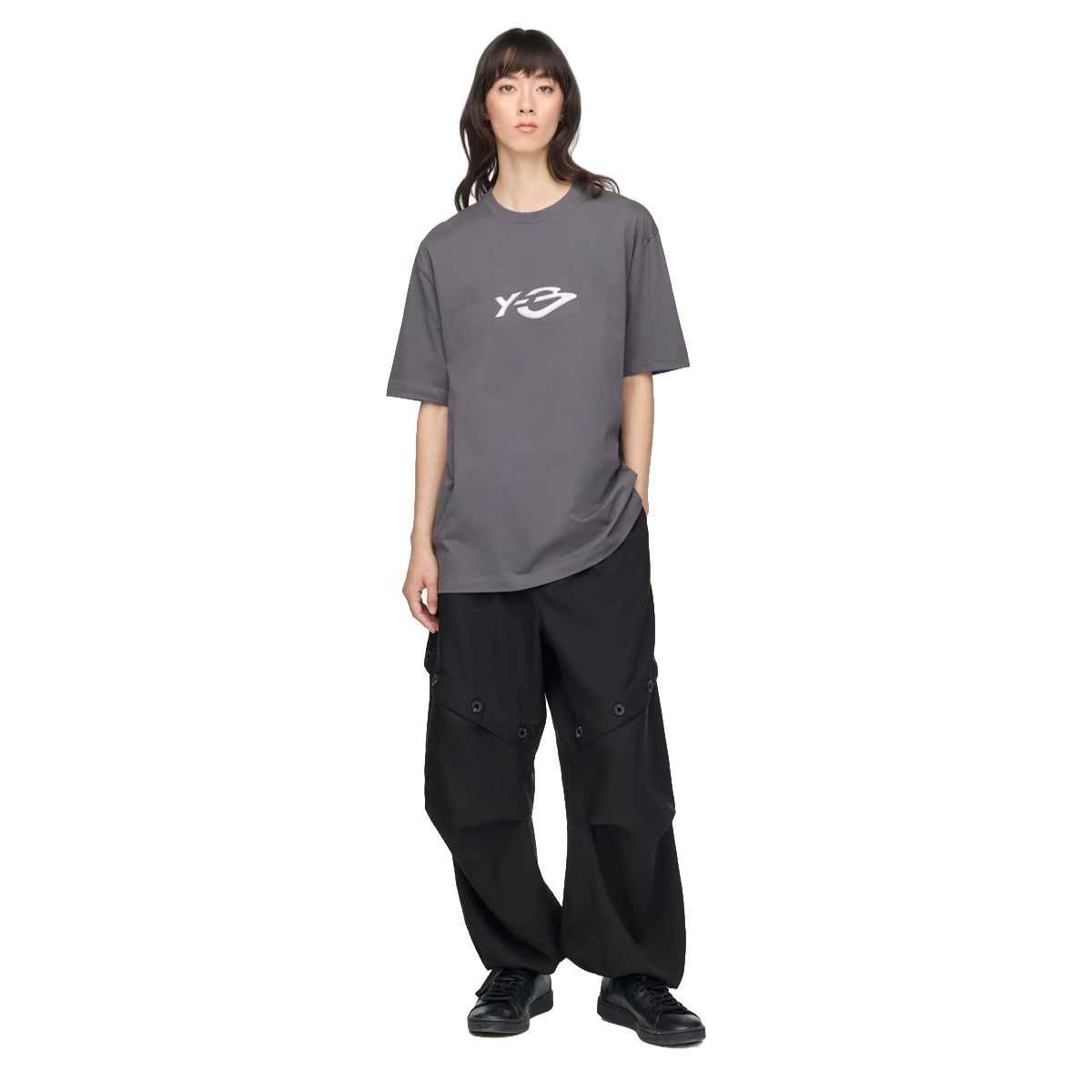 Y-3 Liquid Logo Short Sleeve Tee 'Grey'