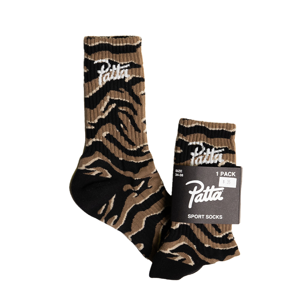 Script Logo Sport Socks 2-Pack 'Tiger Stripe'