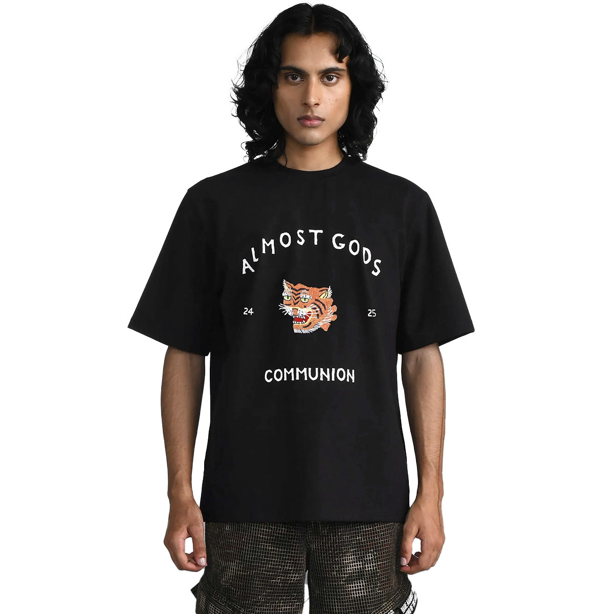 Saigon Hand Embroidered Tee In Black