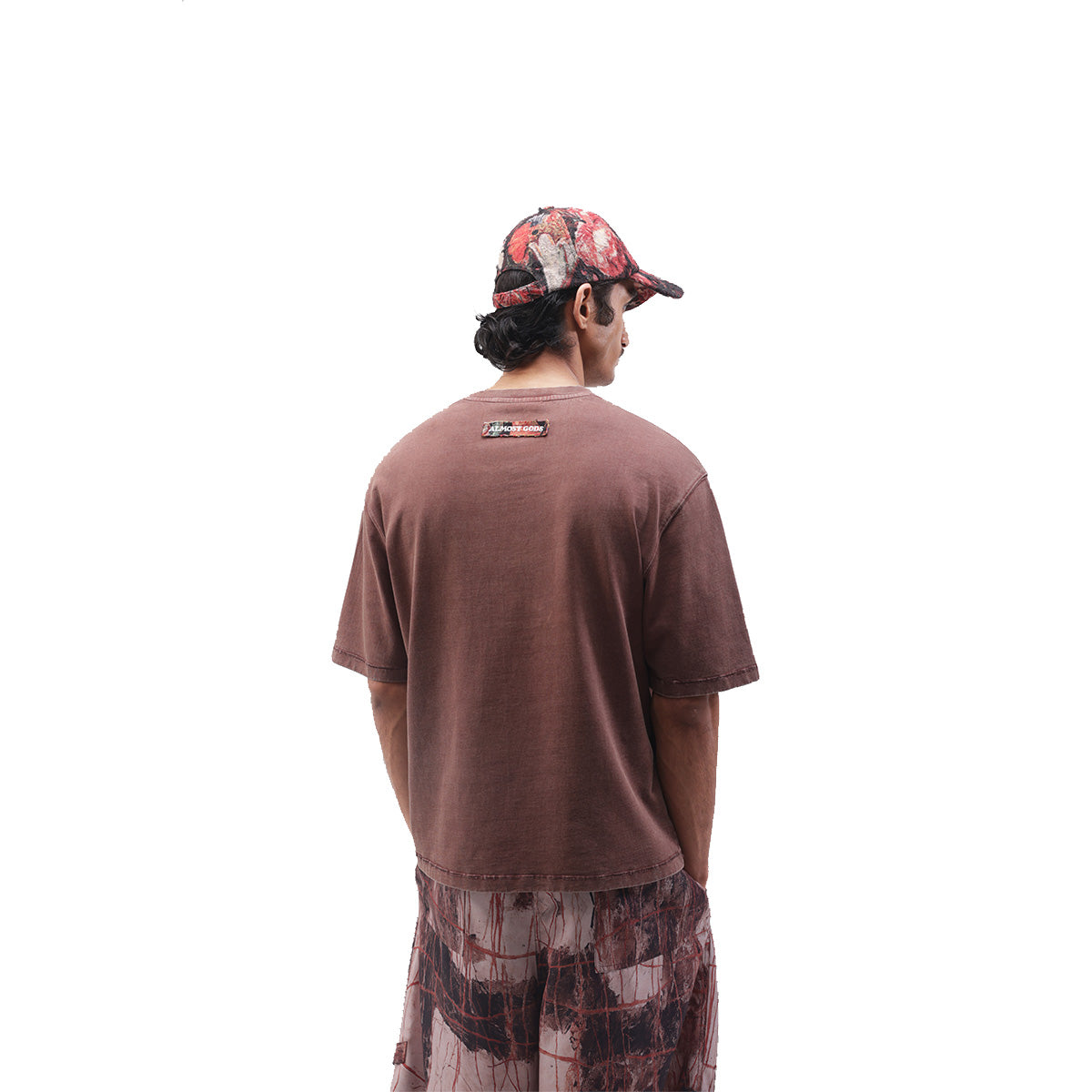 Templar Jacquard Boxy Tee in Plum