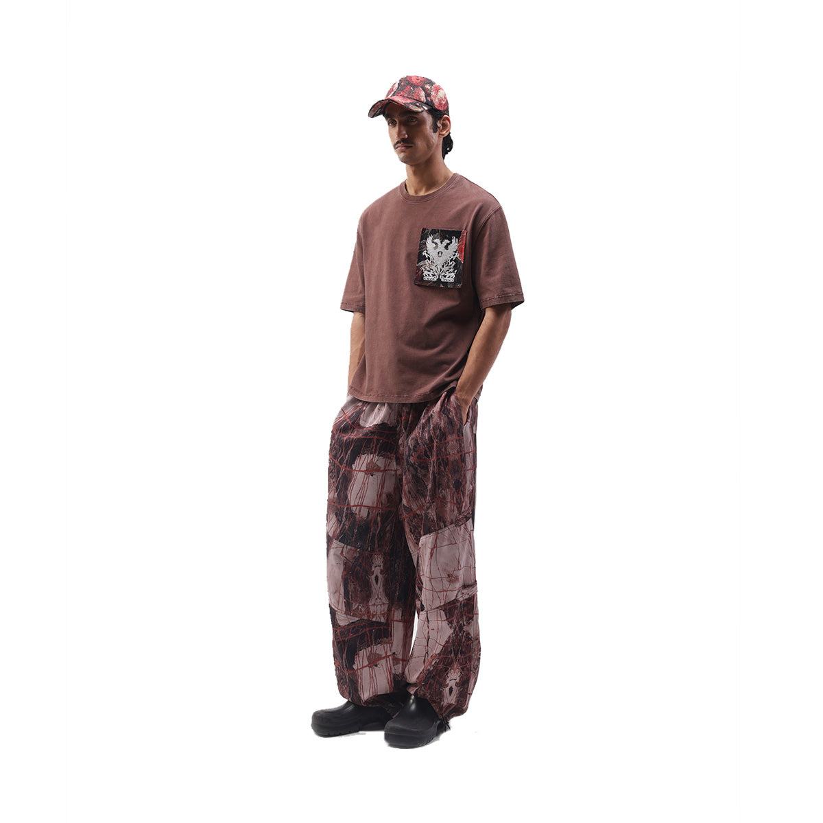 Templar Jacquard Boxy Tee in Plum